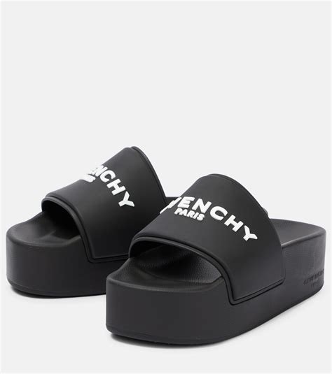 mens grey givenchy slides|givenchy platform slides.